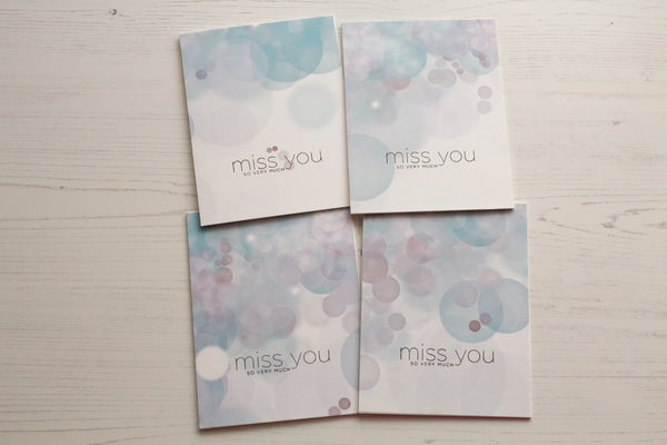Miss You Bokeh Cards (set of 4)