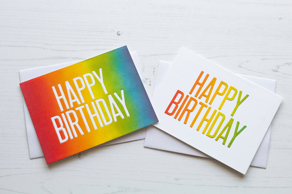 Bold Rainbow Birthday Cards (set of 2)