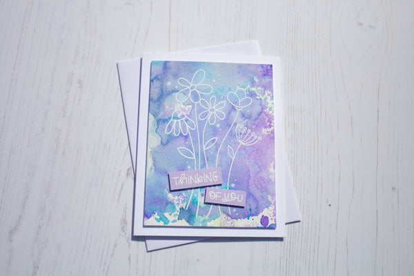 Watercolour Thinking of You Card