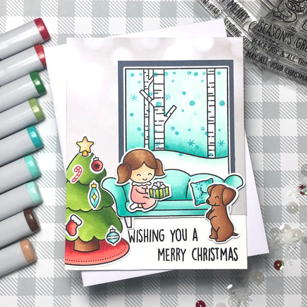 Christmas Morning Window Scene Card